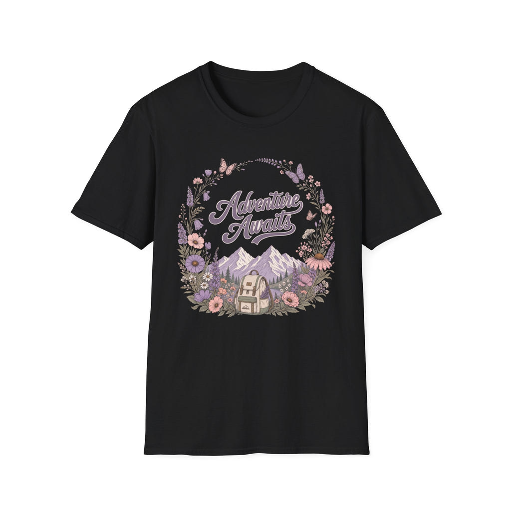 Adventure Awaits Purple Flowers T-Shirt