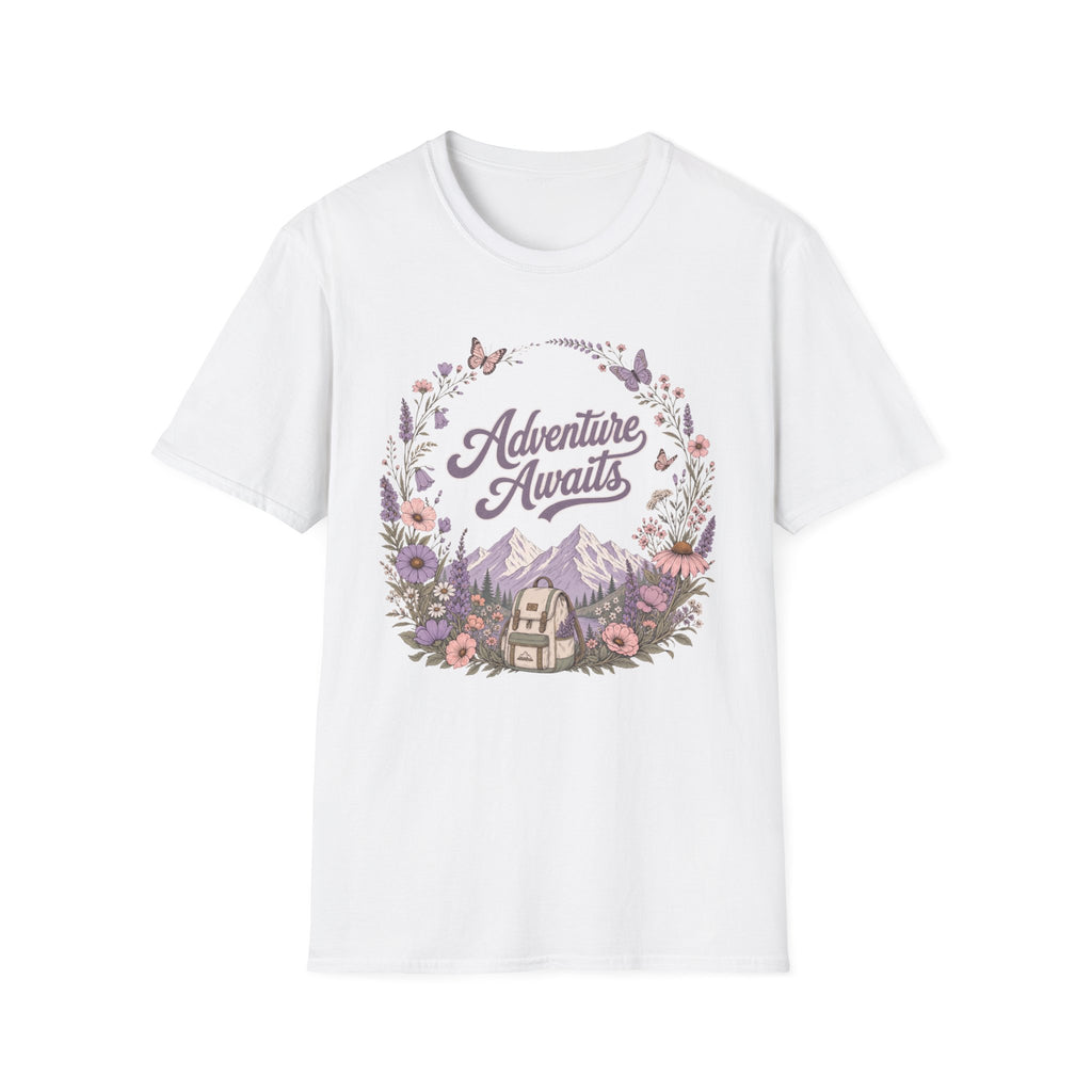 Adventure Awaits Purple Flowers T-Shirt