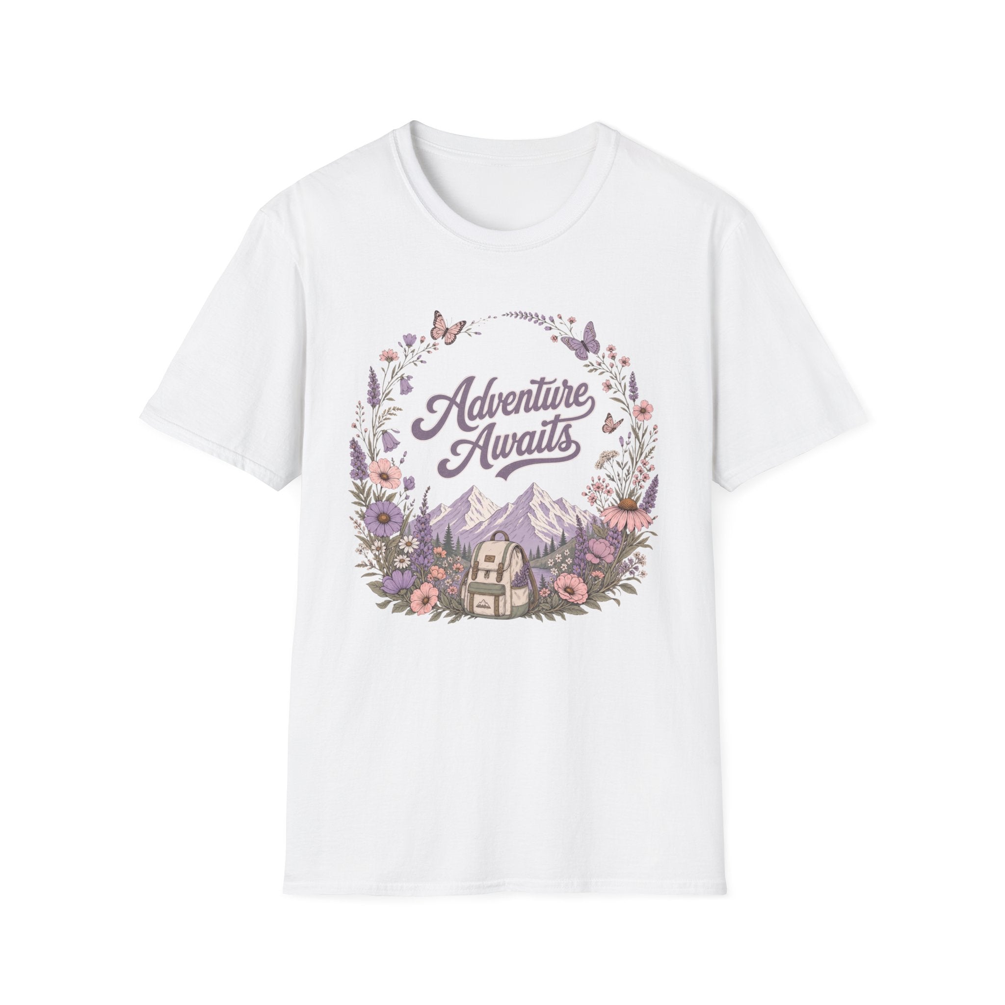 Adventure Awaits Purple Flowers T-Shirt