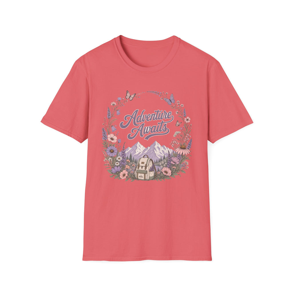 Adventure Awaits Purple Flowers T-Shirt
