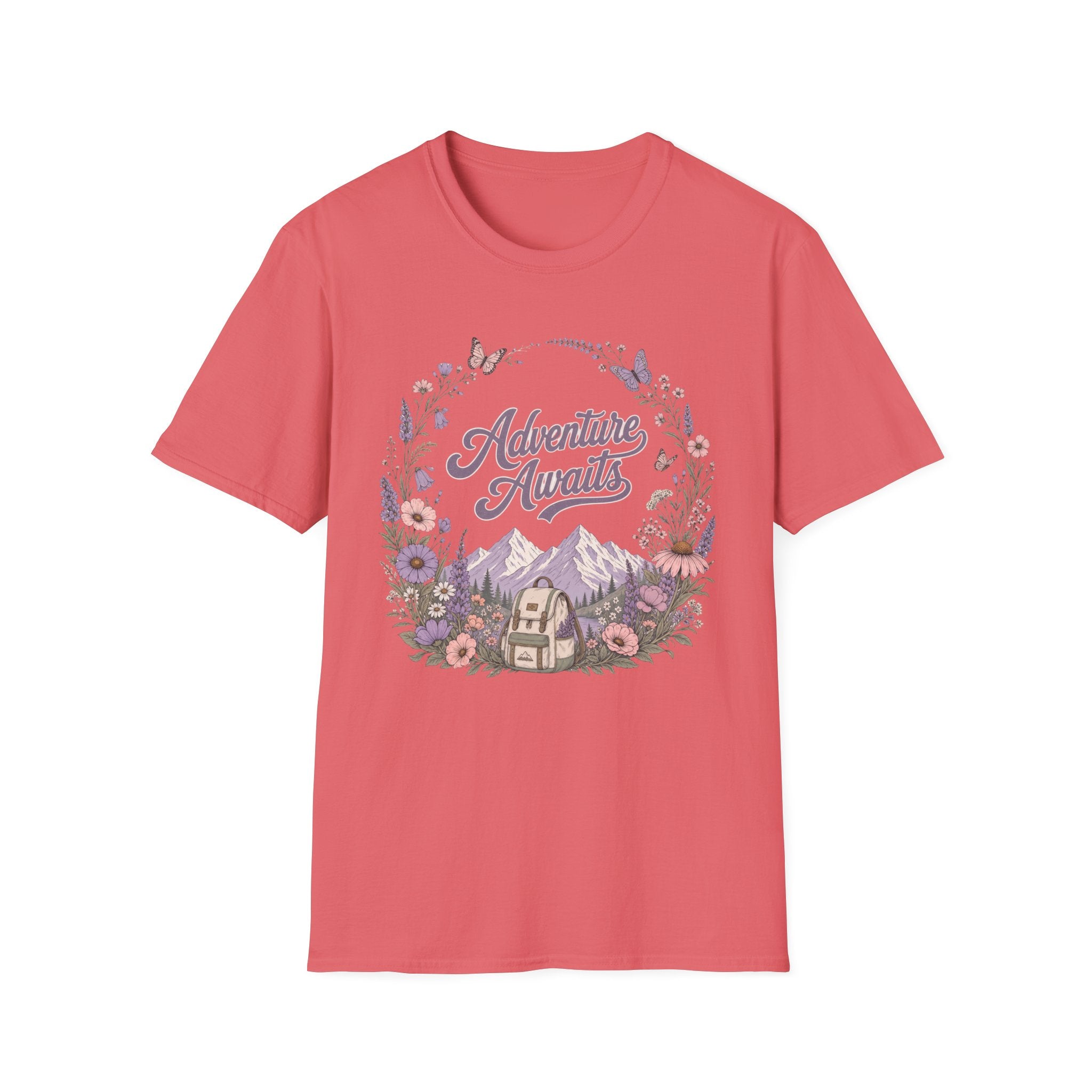 Adventure Awaits Purple Flowers T-Shirt