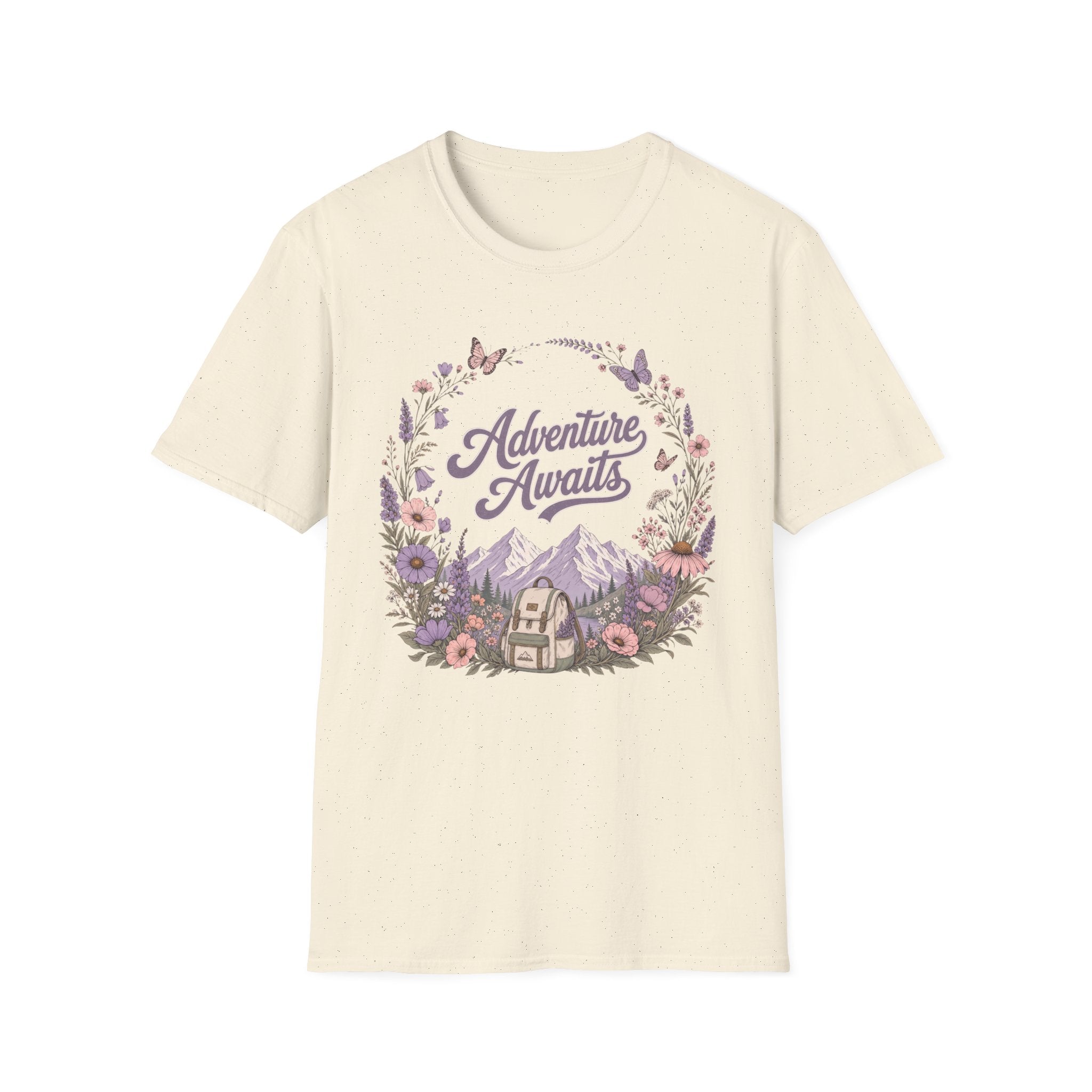 Adventure Awaits Purple Flowers T-Shirt