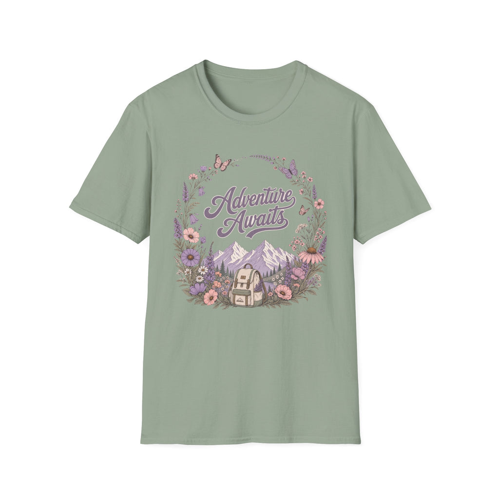 Adventure Awaits Purple Flowers T-Shirt