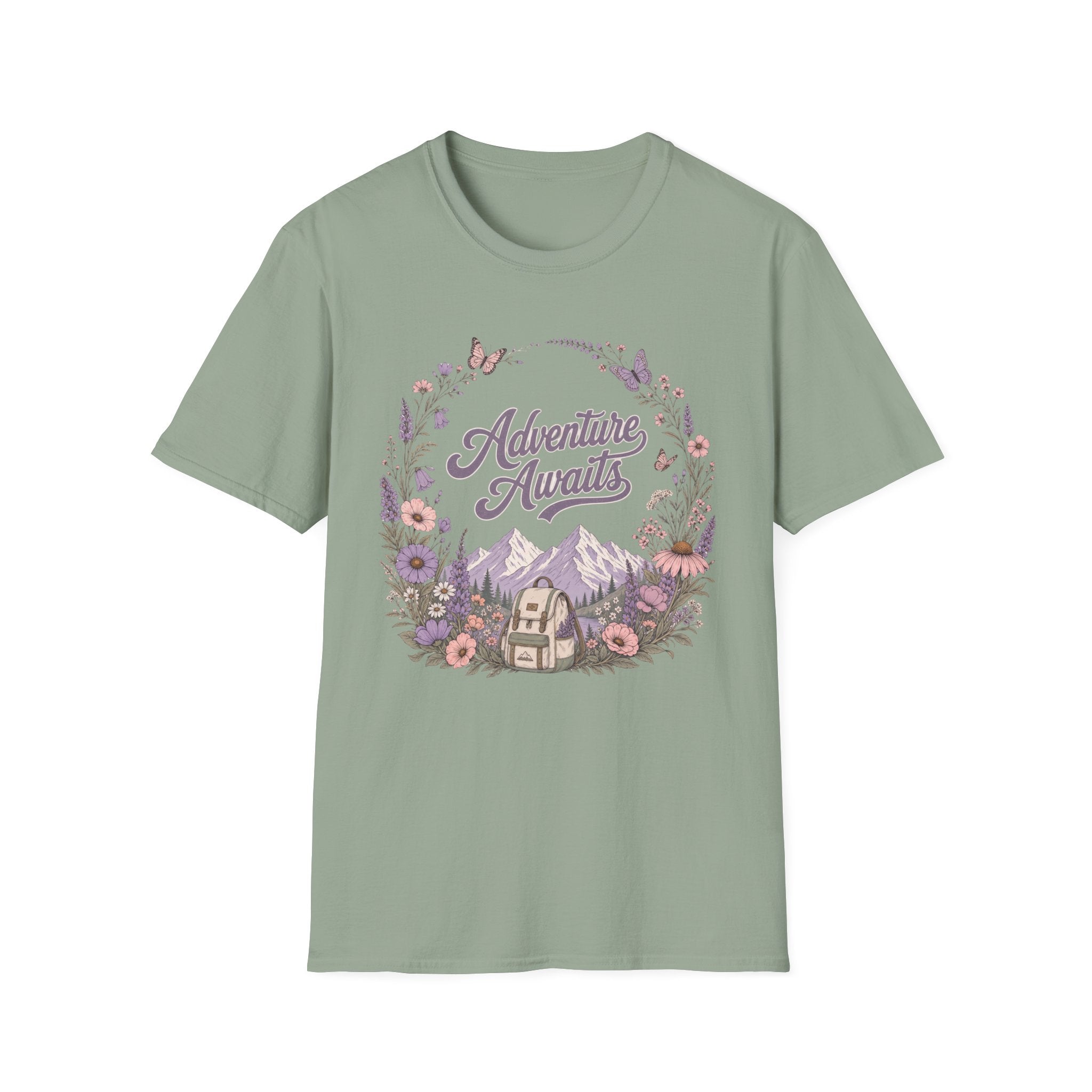 Adventure Awaits Purple Flowers T-Shirt